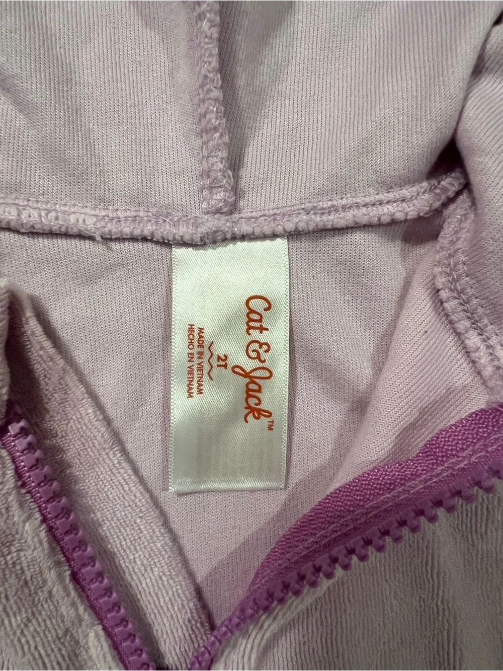 Pink Hooded Tiered Terry Coverup with Zip